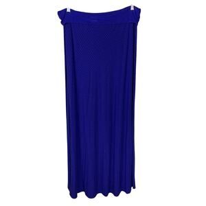 GAP Indigo Blue Fold Over Diagonal Stripe A-Line Maxi Skirt - Size L